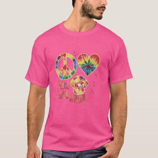 T-shirt Peace Love Golden Retriever - Propriétaire de chie