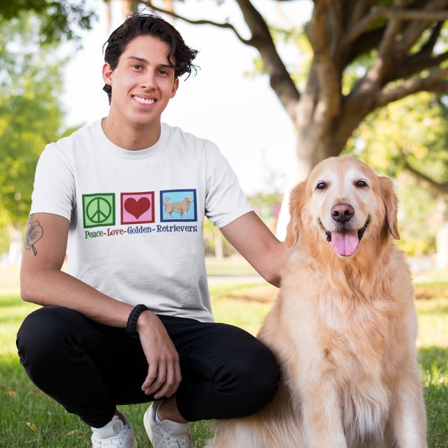 T-shirt Peace Love Golden Retrivers (Créateur téléchargé)