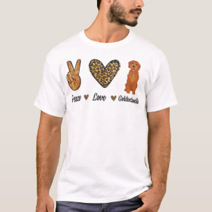 T-shirt Peace Love Goldendoodle Leopard Lover Animaux de c