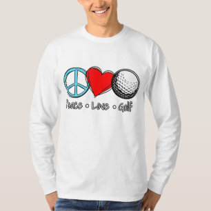 T-shirt Peace Love Golf dire pour golfeur