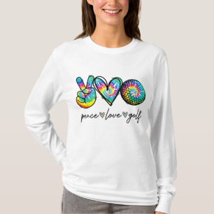 T-shirt Peace Love Golf Tie Dye Cute Golf Amateurs