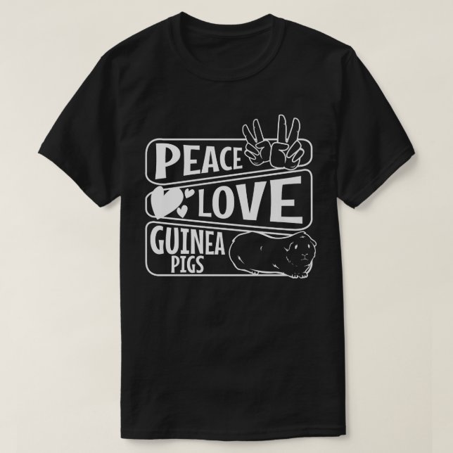 T-shirt Peace Love Guinea Pigs Premium4320  (Design devant)