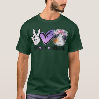 T-shirt Peace Love Guinée Chiens drôle Guinée Cochon Maman