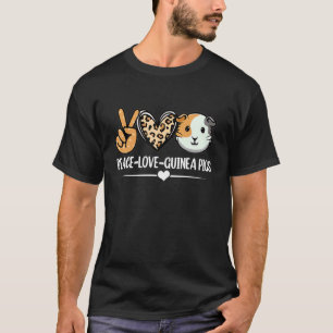 T-shirt Peace Love Guinée Chiens Guinée Guinée 2