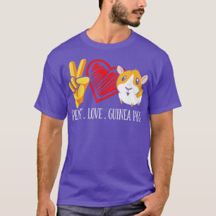 T-shirt Peace Love Guinée Pig Drôle Guinée Pig