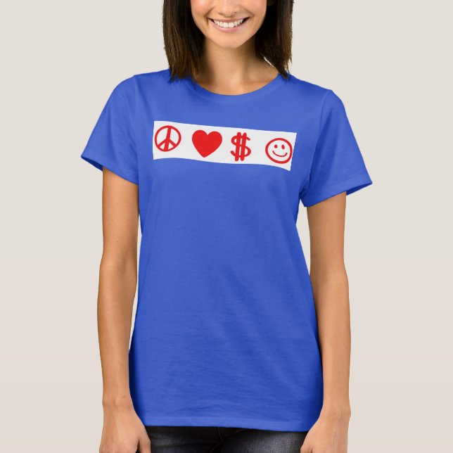 T-shirt PEACE LOVE HAPPY MONEY femmes gris débardeur (Devant)