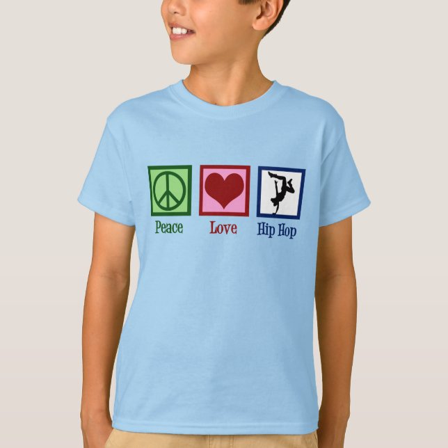 T-shirt Peace Love Hip hop Enfants (Devant)