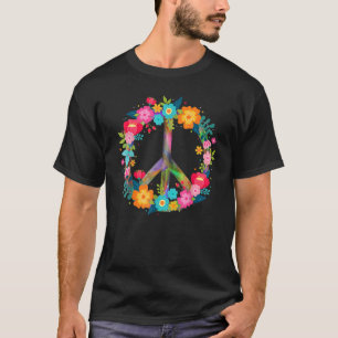 T-shirt Peace Love Hippie Costume Tie Dye 60s les années 7