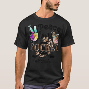T-shirt Peace Love Hockey Maman Vie Maman Grand-mère Leopa