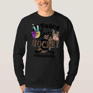 T-shirt Peace Love Hockey Stepsoeur Vie Maman Grand-mère L