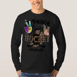 T-shirt Peace Love Hockey Tante Vie Maman Grand-mère Leopa