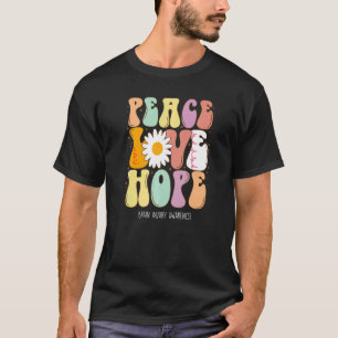 T-shirt Peace Love Hope Brain Injury Sensibilisation