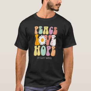 T-shirt Peace Love Hope Latex Sensibilisation à l'allergie