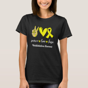 T-shirt Peace Love Hope Medulloblastoma Yellow Ribbon Awar