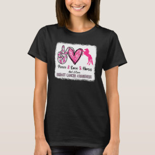 T-shirt Peace Love Horse Et Une Cure Breast Annuler