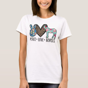 T-shirt Peace Love Horses Drôle Tee pour Cheval Lover T-Sh
