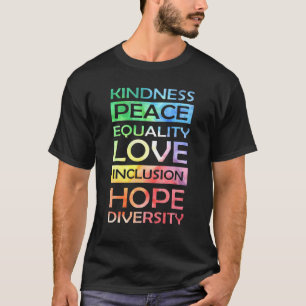 T-shirt Peace Love Inclusion Égalité Diversité Droits de l