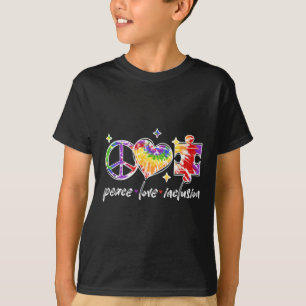 T-shirt Peace Love Inclusion Rainbow Tie Dye Autism Award
