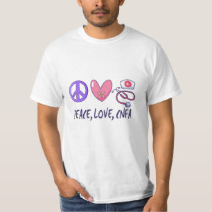 T-shirt Peace Love Infirmière de la CNFA