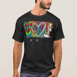 T-shirt Peace Love Jack Russell Tie Dye Amoureux des chien