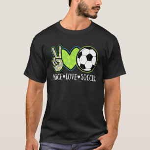 T-shirt Peace Love joueur de football mignon européen