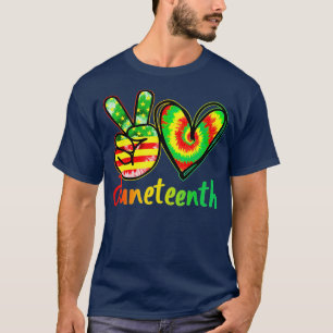 T-shirt Peace Love Juneteenth 1865 African American Melani