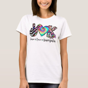 T-shirt Peace Love Kindergarten Enseignant Enseignant Kind