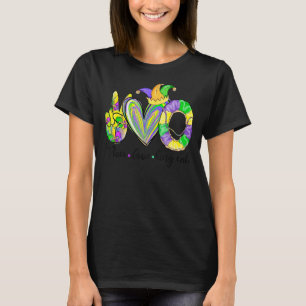 T-shirt Peace Love King Cake Mardi Gras Amusants Pour Homm