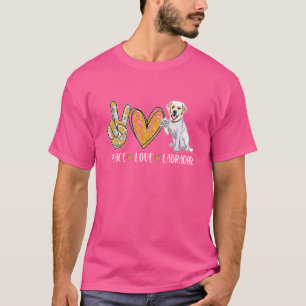 T-shirt Peace Love Labrador Retriever mignon chien