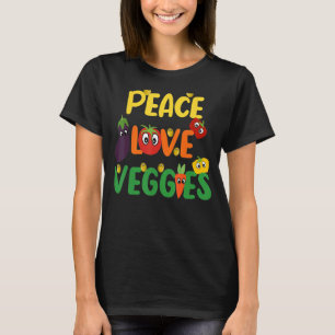 T-shirt Peace Love Légumes végétarien végétarien végétarie