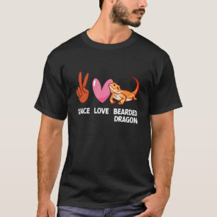 T-shirt Peace Love Lizard Lézard Reptile Gecko Pet