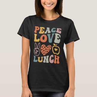 T-shirt peace love lunch lady rétro super lunch lady Retou
