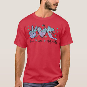 T-shirt Peace Love Mermaids Squad Tie Dye Cute Costume Sum