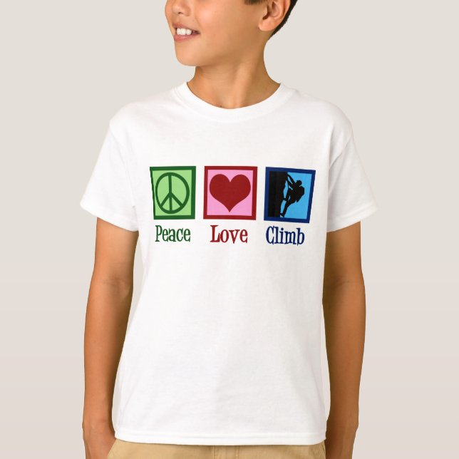 T-shirt Peace Love Mountain Escalade Enfants (Devant)