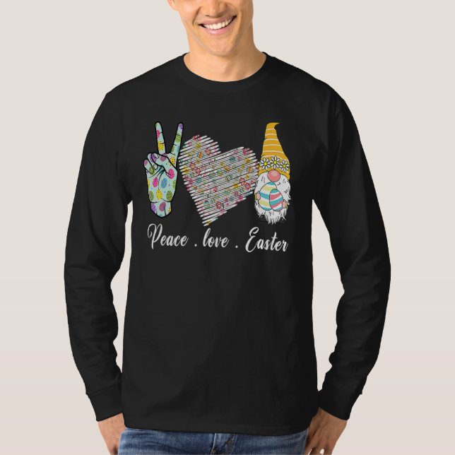 T-shirt Peace Love Pâques Bunny Leopard Graphisme Pâques (Devant)