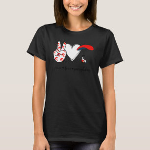 T-shirt Peace Love Parapente Peace Hand Sign Parapente