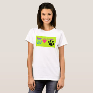 T-shirt Peace Love & Paws