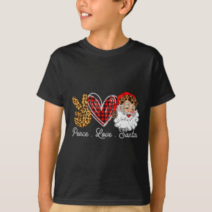 T-shirt Peace Love Père Noël Leopard Buffalo Noël 2021