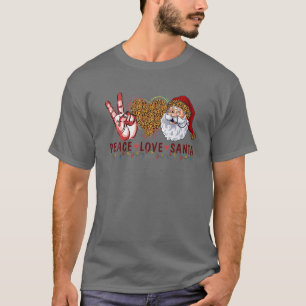 T-shirt Peace Love Père Noël mignonne Noël Santa Claus drô