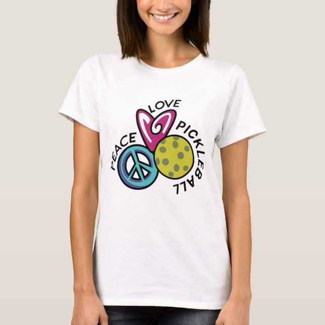 T-shirt Peace Love Pickleball (Devant)