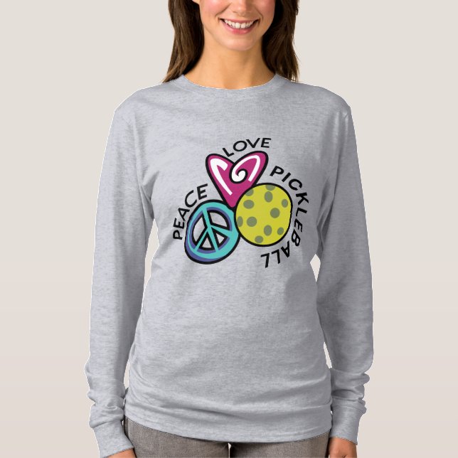 T-shirt Peace Love Pickleball (Devant)