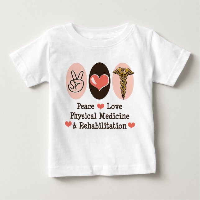 T-shirt Peace Love PM&R Long Manches Bébé (Devant)