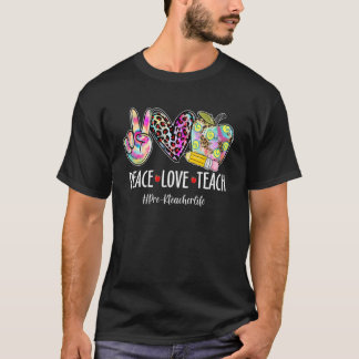 T-shirt Peace Love Pré K La vie d'enseignant Retour à l'éc
