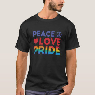T-shirt Peace Love Pride Lgbtq Gay Lesbian Rainbow