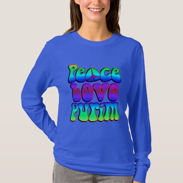 T-shirt Peace Love Purim (Devant)