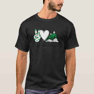 T-shirt Peace Love Randonnée Paix Main Sign Randonnée