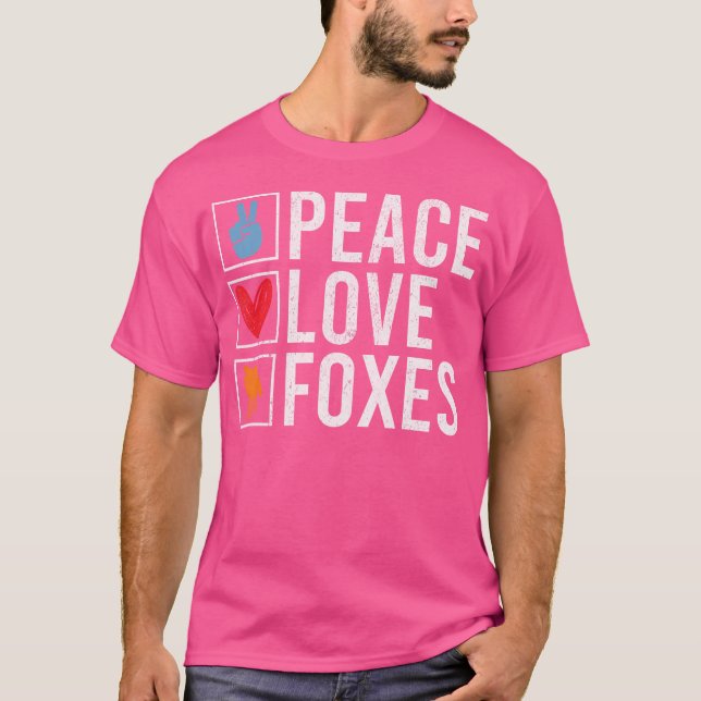 T-shirt Peace Love Renard (Devant)