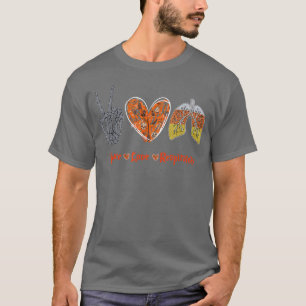 T-shirt Peace Love Respiratory Therapist Costume d'Hallowe
