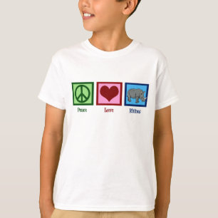 T-shirt Peace Love Rhinos