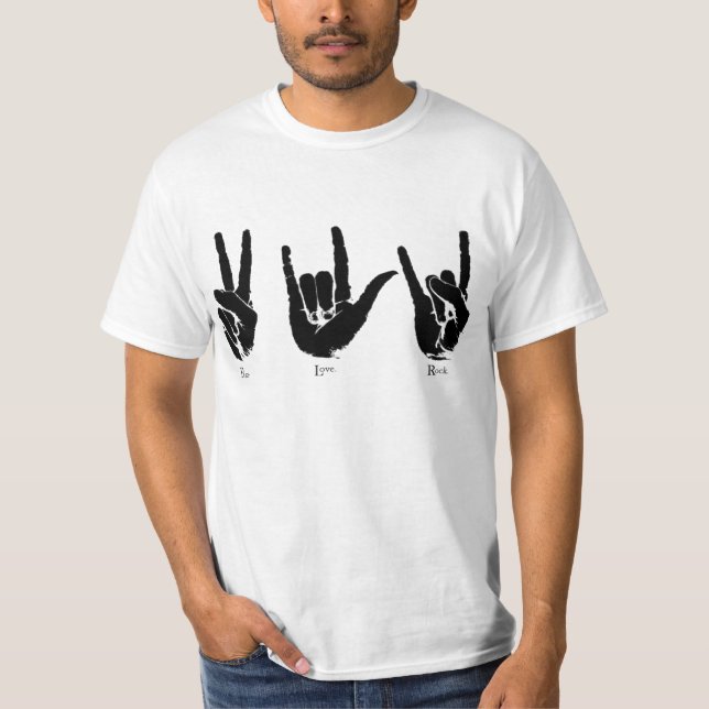 T-shirt peace love roche t shirt (Devant)